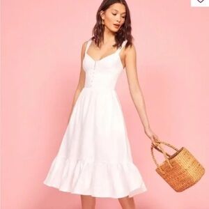 Reformation Dolci Linen Dress - Women | Color: White | Size 0